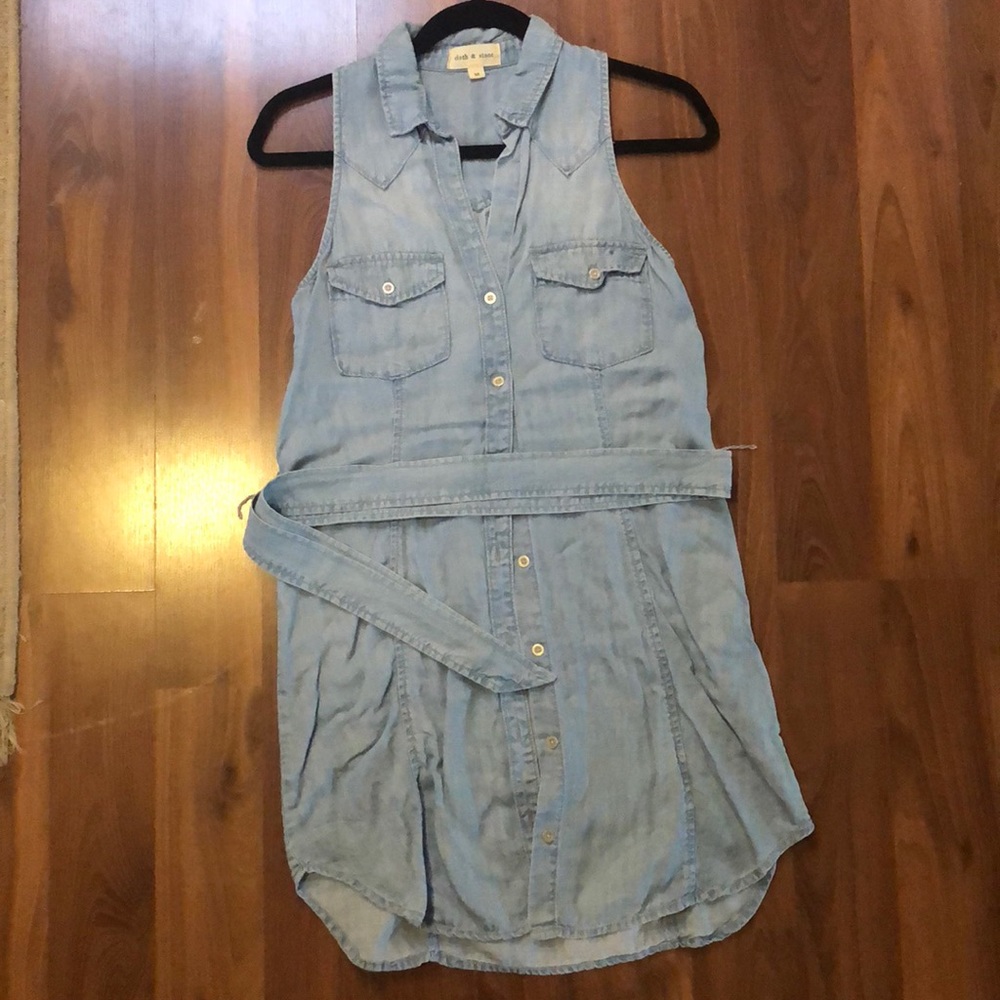 White-wash Denim Dress